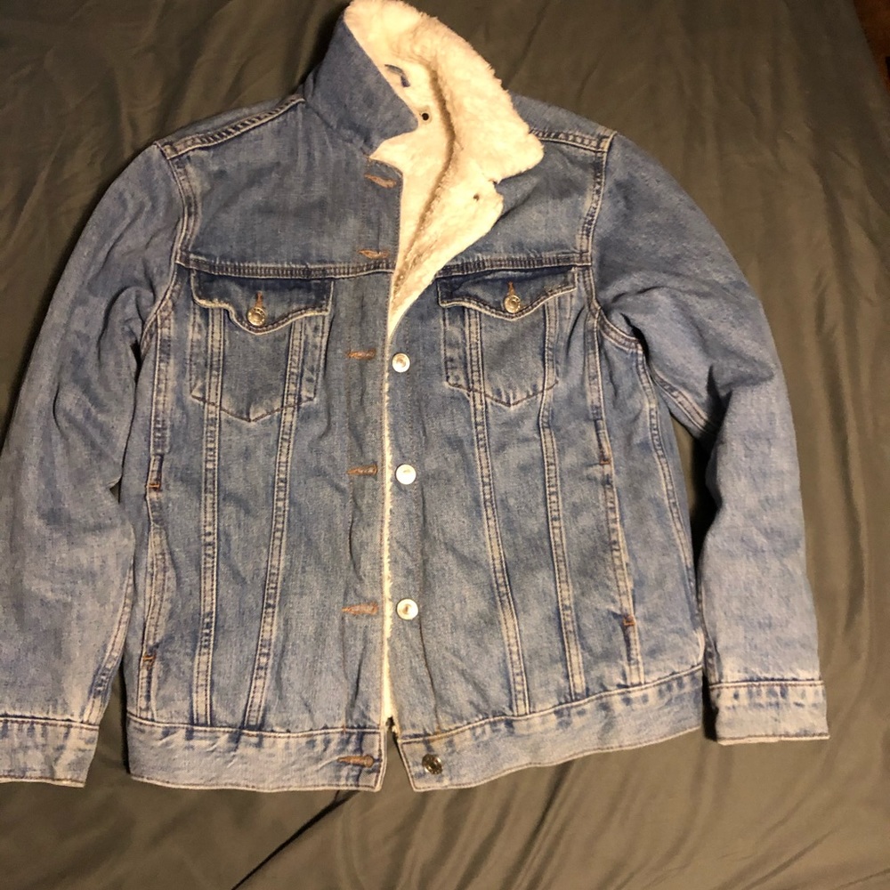 Topshop Sherpa Lined Denim Jacket